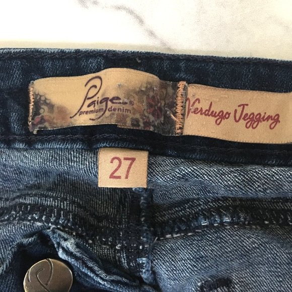 Paige Women's Verdugo Jegging Skinny Jeans, Dark Blue Wash, Size 27 - Picture 6 of 9